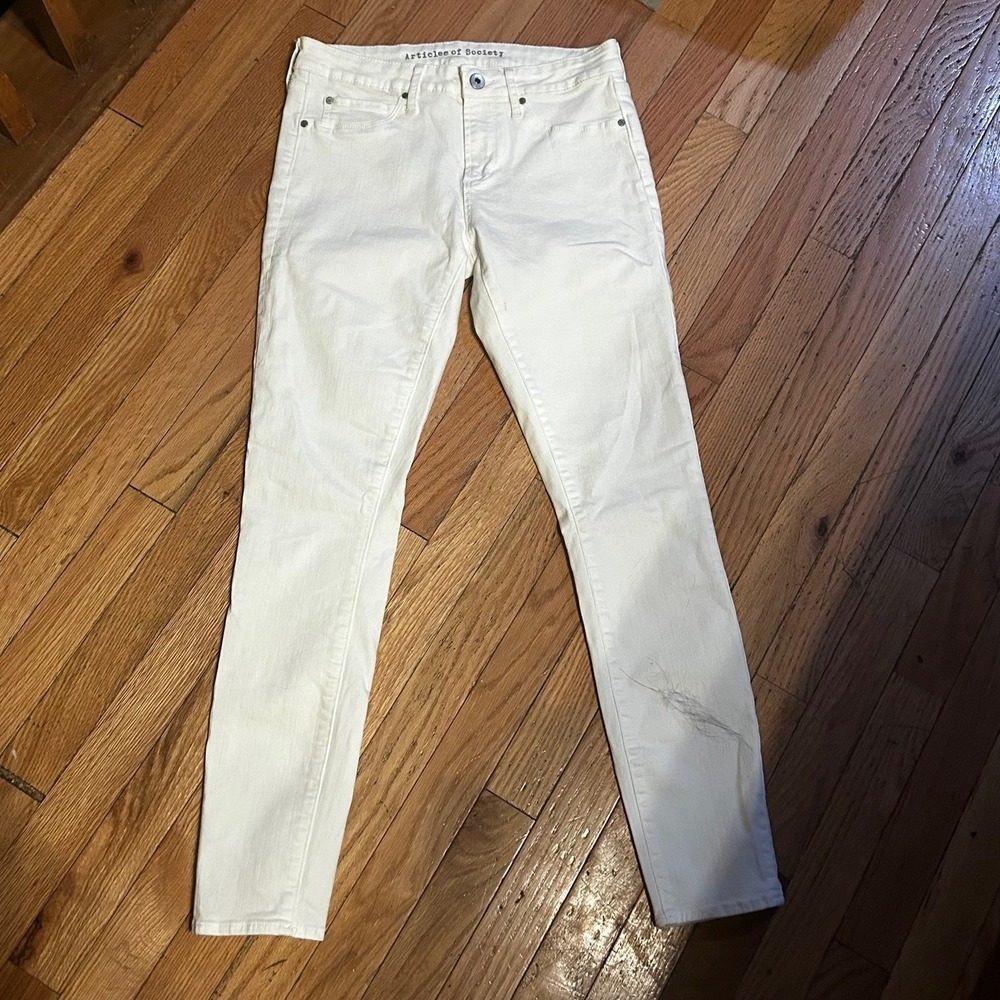 Articles of Society White Cotton‎ Blend Denim Skinny Jeans Women's Size 28 T55-8